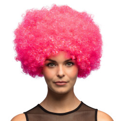 Ružová afro parochňa XL